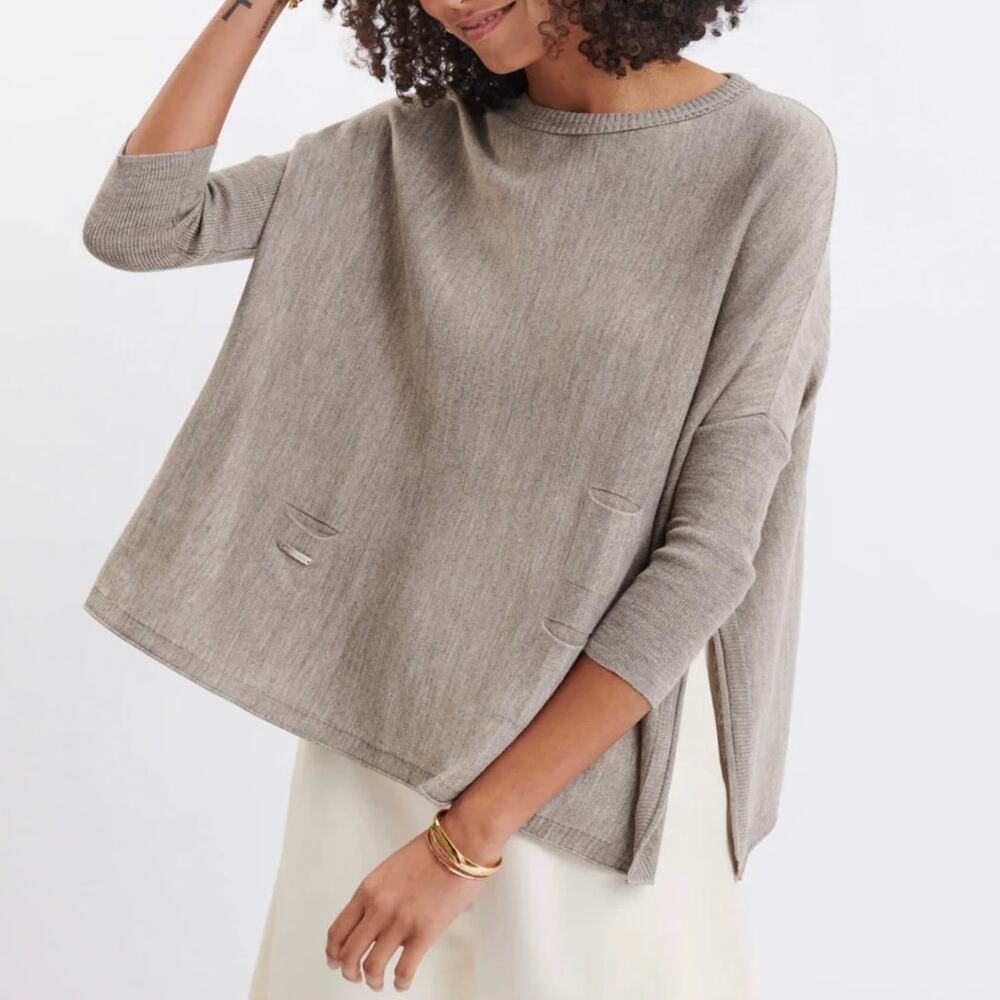 MerSea Catalina Travel Sweater in Driftwood Taupe Women's OS Oversized Comfort